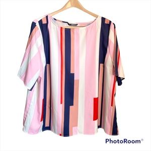 Shein curve vertical stripe Blouse size 4x